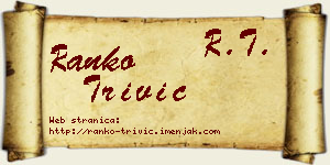 Ranko Trivić vizit kartica